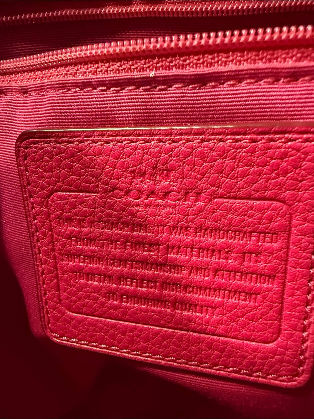 Coach Hot Pink Pebbled Leather Tote - Picture 7 of 12